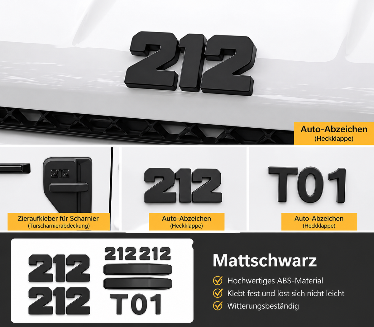 Emblem Kappen Mattschwarz